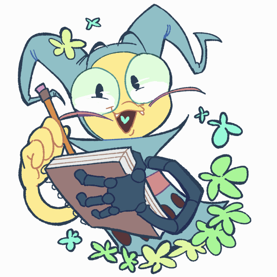 a gif of my sona ready to draw something